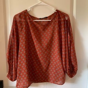 Like new Foreign Exchange Orange Dotted Blouse